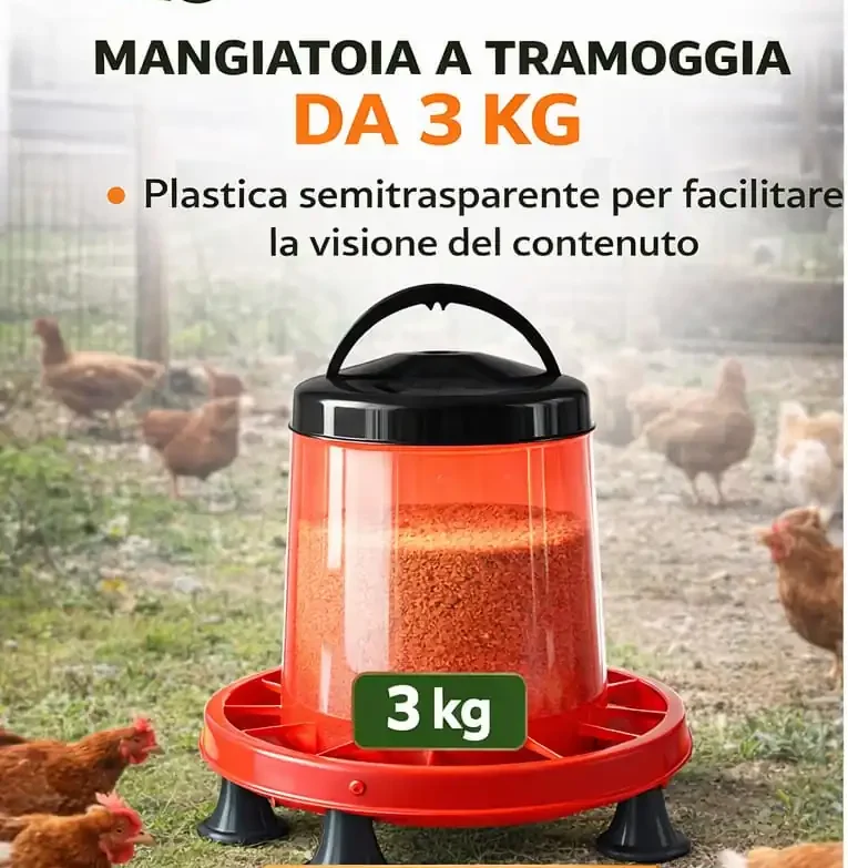 Mangiatoia Tramoggia 3Kg Semitrasparente